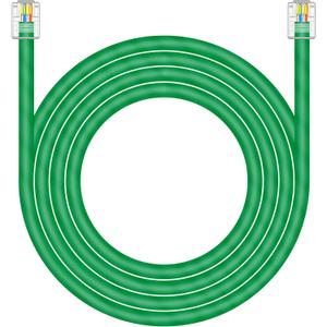 NECABLES CAT5E RJ11 Data Cable DSL Cable 50ft Heavy Duty High-Speed for DSL Modem UTP Compatible with ATT RJ11 6P4C Male to Male Green - 50 Feet