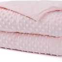 Alomidds Weighted Blanket (48"x72",15lbs Twin Size - Pink), Weighted Blankets for Adults, Cooling Breathable Soft and Comfort Minky, Heavy Blanket Microfiber Material with Glass Beads