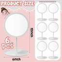 DoubleFill 6 Pcs Spa Party Mirrors Gifts Sleepover Party Favors Make up Table Mirror for Women Girls Mothers Day Accessory Sleepover Supplies Bridesmaid Gifts Slumber Birthday Favors(White)