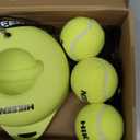 Hikeen Premium Tennis Trainer Rebound with Metal Base,Portable Solo Tennis Trainer Set with 3 Highly Elastic String Balls,Tennis Practice Equipment for Adult Kids and Beginners