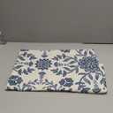 DriftAway Boho Linen Blend Kitchen Valance Curtain Blackout 18 Inch for Living Room Lined Rod Pocket Floral Farmhouse Country Short Curtains for Small Windows 1 Panel (Ivory Navy)