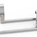 Towel Rack for Cabinet, Strong Steel Kitchen Over Cabinet Towel Bar Holder, 9" Wide - 2 Pack (Silver)