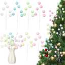 Norme 6 Pcs 12 Inch Pastel Christmas Tree Picks Christmas Ball Ornaments Sticks and Sprays for Wreath DIY Crafts Vase Filler Xmas Branches Tree Topper Home Stairs Decoration