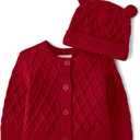 The Children's Place Baby Girls' and Newborn Cardigan with Matching Hat, 2 Piece Set, Size 9-12M