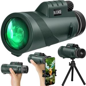 10x42 Monocular Telescope for Smartphone, Monoculars for Adults High Powered Portable Handheld Telescopes with Phone Adapter & Tripod for Hiking Bird Watching Camping Concerts