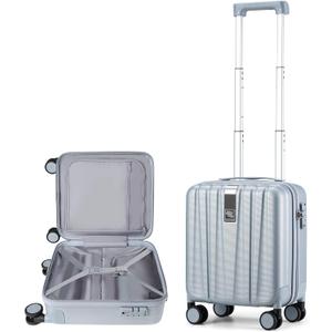 Hanke 14 Inch Underseat Carry On Luggage with Wheels Hard Shell Suitcases Carry On Bag Lightweight Small Mini Suitcase Travel Luggage for TravelGray