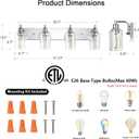 4-Light Bathroom Light Fixtures Modern Chrome Vanity Lights for Bathroom Lighting Fixtures Over Mirror for Cabinet Mirror Bedroom Hallway