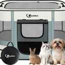 Dog Playpen,Cat Pet Puppy Pen,Portable Playpens for Dogs Indoor Outdoor Travel Camping Use,Foldable Dog Kennel Tent Crate for Rabbit Small Animals with Carrying Case (Grey, Small)
