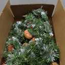 9 Feet Pre-Lit Christmas Garland, Mixed Pine Decorated with Frosted Berries, Pinecones, 50 LED with Timer, Battery Operated, for Mantle Staircase Indoor and Outdoor (Green White)