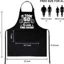 30th 40th 50th 60th 65th 70th 75th Birthday Gifts for Men, Chef Aprons for Men with 3 Pockets (Black)