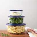 Pyrex Simply Store (3-Pack) Glass Food Storage Containers Set, (2, 4 & 7 Cup) Meal Prep Containers With Plastic BPA-Free Lids, Dishwasher & Microwave Safe