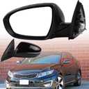 Left Driver Side Door Mirror Compatible with 2011 2012 2013 Kia Optima SX/LX/EX (5 PINS) Black Manual Folding Non Heated Power Glass Replaces KI1321152 87620-2T110 876202T110
