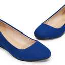 DREAM PAIRS Women's Debbie Mid Wedge Heel Pump Shoes (9, Royal/Blue)