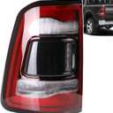 LED Tail Light Black Cover with Blind Spot Compatible With 2019-2023 Dodge Ram 1500 Left Driver Side Replace 68262533AH