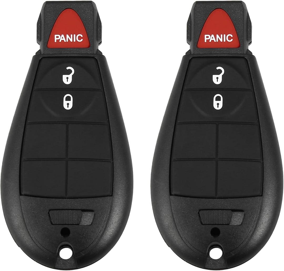 X AUTOHAUX 2pcs Replacement Keyless Entry Remote Car Key Fob M3N5WY783X 433Mhz for Dodge Grand Caravan Challenger Charger Durango for Ram NO. 56046707AG/5026101AD 3 Button with Door Key