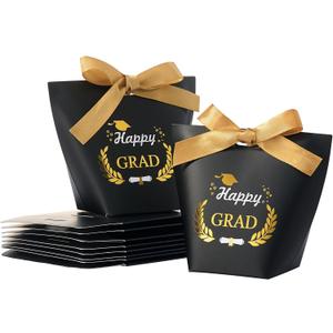 SLShePack 30 Pack Graduation Cap Gift Boxes with Ribbon,Graduation Decorations Class of Candy Box for Grad Party Favors Supplies