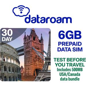 European Data SIM Card (6 GB). Works in 50 Countries Throughout Europe | Valid for 30 Days | Data Only SIM Card | Use VOIP apps Whatsapp and FaceTime for Calls