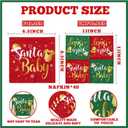 Santa Baby Shower Decorations Napkins, 40Pcs Red and Green Christmas Shower Paper Napkins for Xmas Winter Holiday Baby Shower Party Supplies