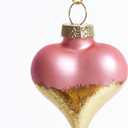 DN DECONATION 16Pcs Valentine's Day Heart Ornaments, Valentines Day Pink and Gold Glass Heart Baubles Ornament for Valentine's Day & Christmas Mini Tree Wedding Anniversary Party Decoration