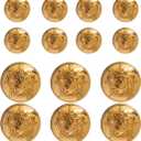 KENDANY 14 Piece Metal Blazer Button Set - for Blazer, Suits, Sport Coat, Uniform, (Gold 2, 18mm/0.71inch, 23mm/0.9inch)