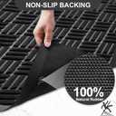 Mibao Front Door Mat, Heavy Duty Durable Welcome Mat for Outdoor Indoor, Dirt Trapper Waterproof Super Absorbent Door Mat for Entryway Outside Patio Porch, 35.5" x 24", Black