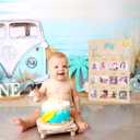 My First Year One Year of Photo Board - The Big One Surf First Birthday Decoration,One Year of Photo Surf Board,Beach Themed Monthly Milestone Birthday Sign