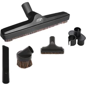 OVO 5PCS Universal Vacuum Cleaner Accessories - 12in Floor Brush, Dusting Brush, Crevice Tool, On-Board Caddy Tool, Upholstery Brush, 1 1/4 inch (32mm) Inner Diameter, Fits All