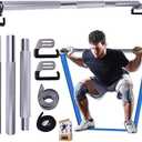 J Bryant Fitness Resistance Band Exercise Bar Large Hook 37.8" Length With Handles Heavy Duty Bar