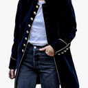 futurino Women's Velvet Jacket for Long Sleeve Single-Breasted Stand-up Collar Solid Warm Velvet Outwear Front Cardigan Coat, Small