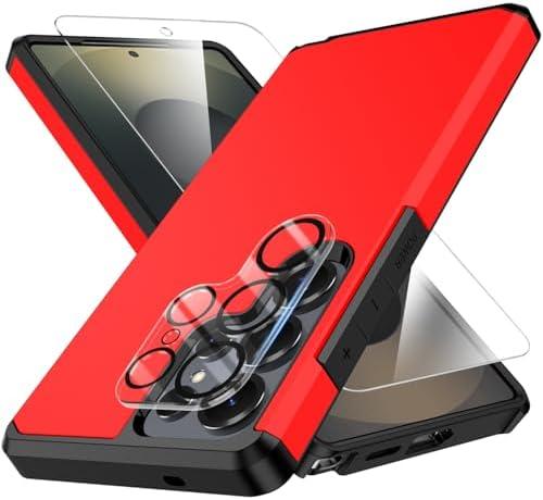 Ibvehed for Samsung Galaxy S25 Ultra Phone case with Tempered Glass Screen Protector+Camera Lens Protector,for Samsungs S25 Ultra Phone case,Silicone Durable Armor for Samsung Galaxy S25 Ultra case