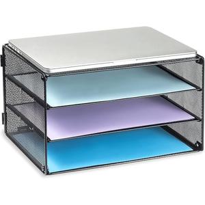 DALTACK 3 Tier Letter Tray Paper Organizer Mesh Metal Desk File Organizer for Home & Office, Black