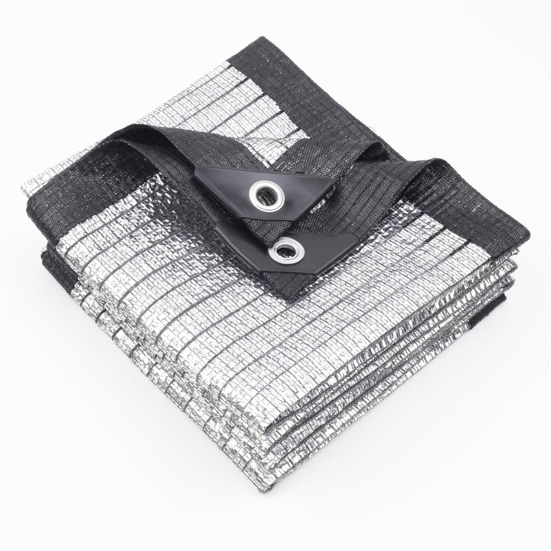 COOLBOYS 99% Aluminet Shade Cloth Reflective Tarp 20x30FT Silver