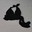 SOLY HUX Women's Sexy Deep V-Neck Halter Crop Top Summer Beach Vacation Clothes Y2K Trendy Tank Top for Going Out Party (Plain Black) X-Small