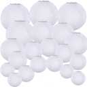 Supla 20 Pack Chinese White Paper Lantern Round 4 6 8 10 12 White Hanging Lanterns Wedding Party Decorations