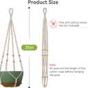 USLAI Macrame Plant Hanger Indoor Outdoor, Fits 4 to 15 Inch Pots, Strong Hanging Planter Holder, Boho Home Decor, 35 Inch, Ivory, Set of 2 (POTS NOT Included)