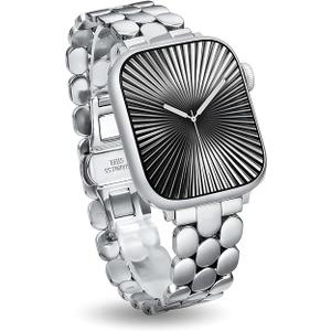 Moolia Stainless Steel Bracelet Compatible with Apple Watch Band 42/41/40/38mm Designer Elegant Metal Women Replacement Bracelet for iWatch Series 11 10 9 8 7 6 5 4 3 2 1 SE/Ultra（1/2/3）, Starlight, 42ST