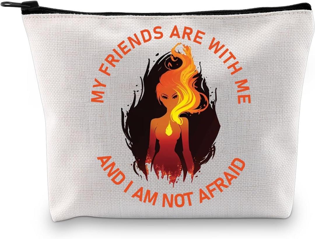 BDPWSS My Friends Are With Me And i Am Not Afraid BFF Makeup Bag for Friend (Friend with me bag)