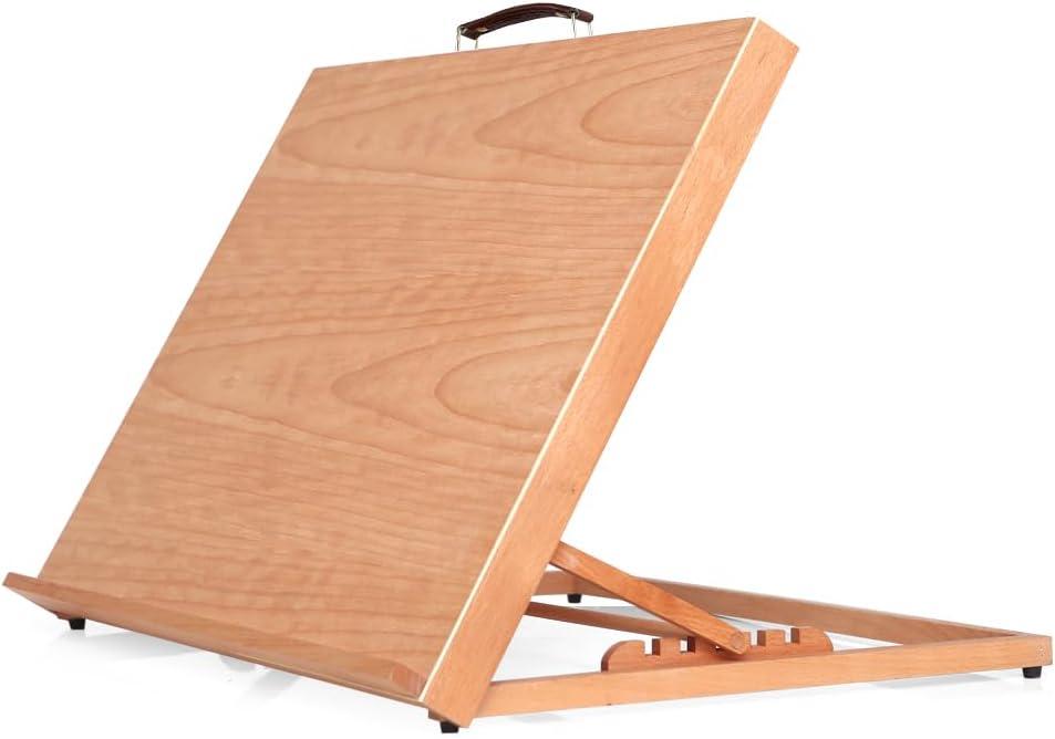 Wood Drafting Table Easel Drawing and Sketching Tabletop Easel A3 Painting Easel for Artists, Children, Beginners Student (Nature, Big)