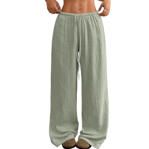 Women’s Wide Leg Palazzo Pants Casual Loose Lounge Pants Beach Trousers with Pockets,S