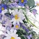 22 Inches Summer Wreaths for Front Door Blue Summer Door Wreath Spring Floral Wreath with Wildflower Lanvender for Wall Porch Indoors Outdoor Window Home Decorations