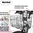 Folding Bike Front Basket Bicycle Wire Basket with Handles Easy Installation on Front Handlebar