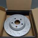MOTOREVO Front Geomet Brake Rotors Kit for RAV4 [2006-2018, 296mm11.7in] [2006-2012 ONLY Third Row Seating, NOT 2 Row] [2013-2018 Except LE] Replacement Brake Discs and Ceramic Brake Pads