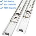 6 Pair of 18 Inch Hardware Full Extension Side Mount Ball Bearing Sliding Drawer Slides