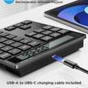 Number Pad for Laptop - Rechargeable Wireless Number Keypad 34 Keys with Dual Bluetooth, 2 in 1 Numeric Keypad Calculator with Display - Portable Slim Numpad for Windows, Mac, iMac, PC, Tablet