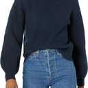 Amazon Essentials Women's Ribbed Long Sleeve Crewneck Sweater, XS Black