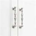 2 Pack Zinc Alloy Vintage Drawer Pulls with Screws - Ornate Drawer Handles for Kitchen Cabinets, Dresser Drawers, Furniture Hardware (Brushed Silver, 5.04 inch Hole spacing)