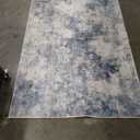Area Rug Living Room Rugs: 4x6 Indoor Soft Fluffy Rug Abstract Carpet for Bedroom Kitchen Dining Room Floor Washable Plush Throw Large Accent Rug Home Office Nursery Decor - Gray/Blue