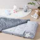 Preschool Nap Mat with Pillow and Blanket, 21" x 50" Glow Sleeping Bag Toddler Nap Mat for Daycare Kids, 2" Thick All in one Foldable Floor Mattress for Girl Boys