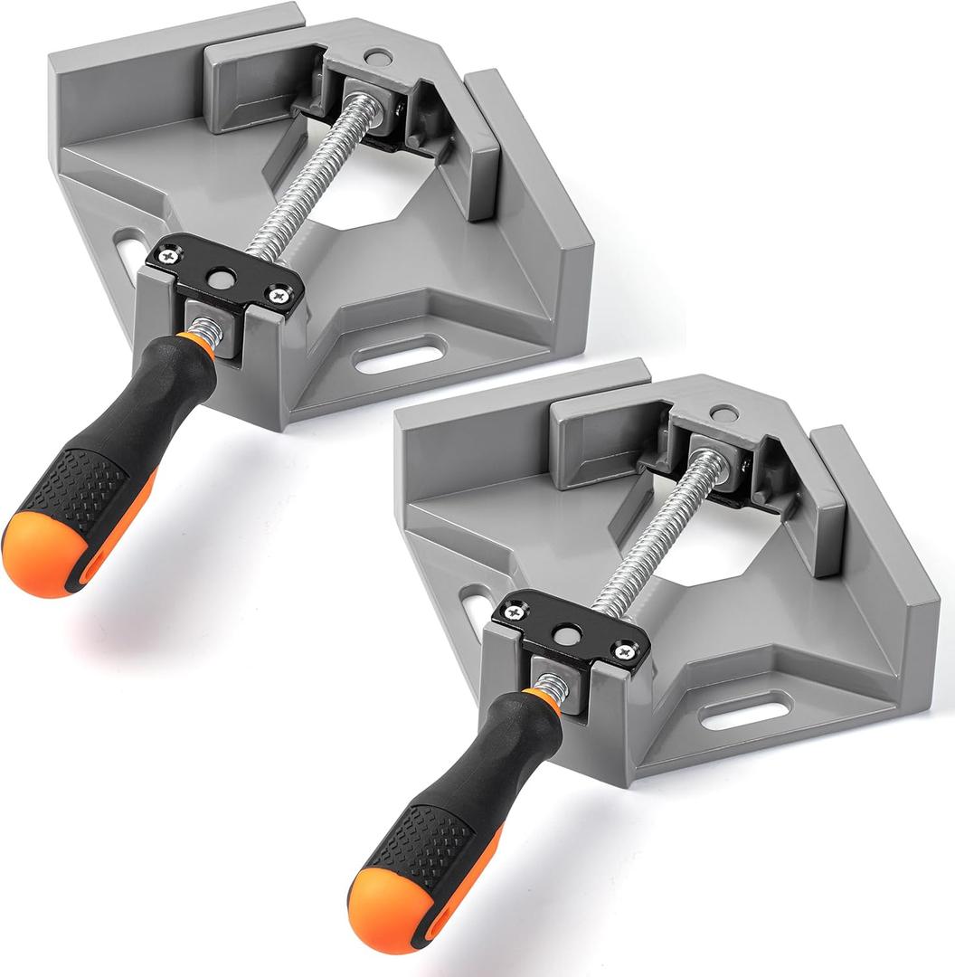 Bates- Corner Clamps for Woodworking, 2 Pack, 90 Degree Clamp with Adjustable Swing Jaw Aluminum Alloy Frame, Right Angle Clamps for Woodworking