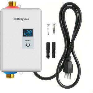 3000W Tankless Water Heater 110V, Digital Display White, Instant Hot Water for Kitchen Bathroom RV, Vertical Mount with 304 Stainless Steel,(Use in Environments Above 0C/32F)